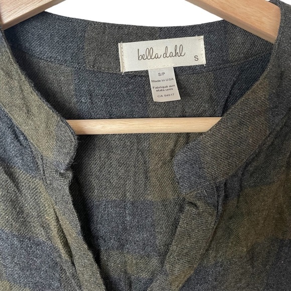 Bella Dahl Revolve Flannel Plaid Button Down Long Sleeve Dress Green Small - Picture 5 of 9
